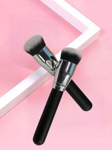 ZHENZITAI 1pc Powder Brush, Blush Brush, Contour Brush, Dense & Fluffy Bristles, Soft & Skin-Friendly, Picks Up Powder Evenly For Layered Application - Black - View 6