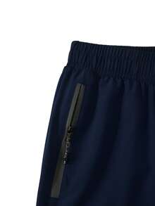 Two-Pack Of Men's Elastic Athletic Shorts With An Elastic Waistband And Zippered Pockets. Suitable For Sports, Fitness, Hiking, Outdoor Activities, Basketball, Soccer, Golf, Etc. A Great Gift For Men, Especially For Valentine's Day. - 酒紅+藏青 - 查看 10