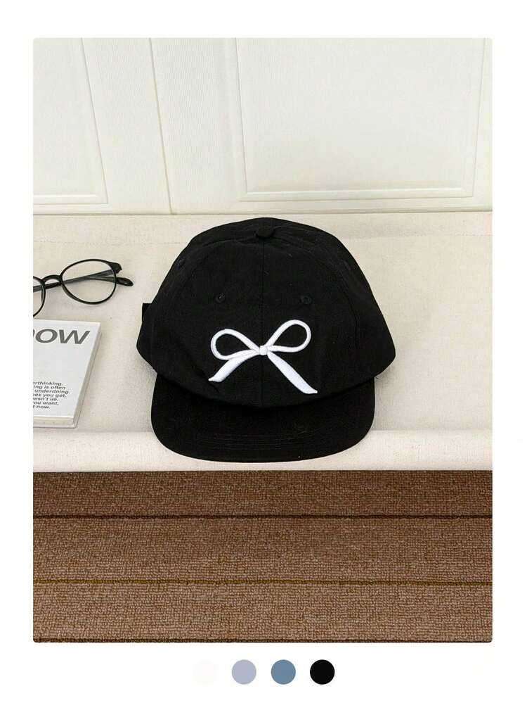 Gorra de béisbol con visera plana y borde ancho con patrón de letras bordadas en inglés, adecuada para salidas de primavera/verano, se ve pequeña en el rostro, estilo hip hop, gorra protectora solar, estilo skater hippie chic - Multicolor - Añade 4