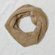 1条毛绒交叉领口保暖围巾，男女通用，冬季适用 - 彩色 - 查看 11