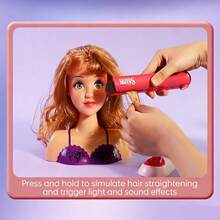 22件套儿童美发玩具套装，过家家玩具，美容院化妆玩具，女孩生日理想礼物 - 彩色 - 查看 4