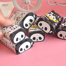 10个/盒 可爱熊猫造型橡皮擦，创意文具，学生学习用品，农场主题礼物，返校季礼物，派对礼品 - 彩色 - 查看 2