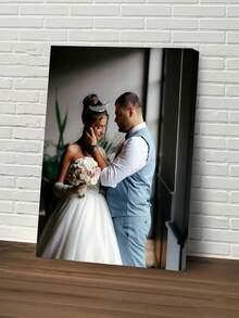 1 Stück personalisierter Foto-Leinwanddruck, Paar Wandkunst, personalisiere dein Foto, personalisierbare Leinwandkunst mit Holzrahmen - personalisiertes Familienfoto & Action-Aufnahmen, Muster, geeignet für Wohnzimmer, Schlafzimmer oder Büro Dekoration, gemütlicher Raumakzent, hochwertige Reproduktion, gerahmte Leinwandkunst, Valentinstag Geschenk, Wanddekoration, personalisierter Leinwandmalerei - Mehrfarbig 3 - Übersicht 5