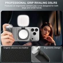 Magnetic Smartphone Selfie Grip Handle, Convenient Shooting Camera Grip With Wireless Remote Control, Compatible With All Phones, Supports Video Recording. - Silver - View 8