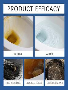 jakehoe Drain Cleaner - Suitable For Kitchen, Bathroom, Sink, Toilet. Dissolves Grease, Food Waste, Hair, Toilet Clogs. No Disassembly Required, Protects Pipes, Prevents Clogging, Keeps Pipes Flowing Smoothly. Essential Household Pipe Cleaning Tool - Powdery - View 5