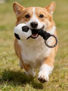 1pc Dog Retractable Ball Plush Rope Squeaky Toy, Built-In Vocal Cord Interaction Rope Ring Chew Toy, Dog Boredom Buster, Elastic Tug Of War Toy, Ball Shaped Dental Cleaning & Stress Relief Pet Companion Toy, Suitable For Medium & Small Dogs To Remove Bad Breath And Grind Teeth - Multicolor - View 6