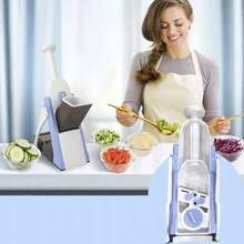 Multi-Functional Vegetable Cutter, Household Potato Shredder, Vegetable Slicer/Dicer, Vertical Vegetable Cutter, Food Shredder, Fruit Slicer, French Fry Slicer, Kitchen Accessory, Small Household Tool. - Blue - View 8