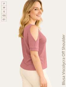Off-Shoulder Printed Viscose Blouse With Straps - 乾枯玫瑰色 - 查看 4