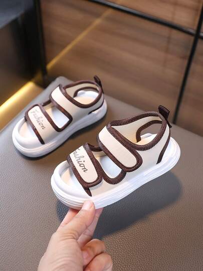 1 Pair Unisex Simple Design Flat Cute Peep-Toe Sandals, Soft Sole Non-Slip Baby Casual Walking Shoes, Suitable For Summer Indoor/Outdoor, Running, Walking, Hiking