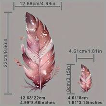 1/2/3片装波西米亚风羽毛热转印贴纸 - 熨烫DIY贴纸，适用于T恤、背包和帽子；可水洗且经久耐用 - 左+S - 查看 3