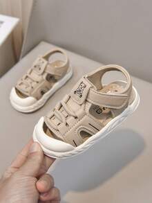男女通用休闲凉鞋、运动凉鞋、包头凉鞋、软底婴儿凉鞋 - 卡其色 - 查看 6