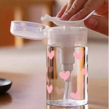 Pink Bowknot Pattern Clear PET Refillable Travel Bottle, Makeup Remover Dispenser, Dispensing Bottle Portable Pump Dispenser For Nail Polish Remover, Toner And Makeup Remover, Hand Wash Only, Reusable, Makeup Remover Bottle Travel Essentials Vacation Holiday Travel Bottles - 1pc - View 11