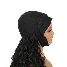 Wet Wavy Headband Wig, Curly Wave Synthetic Heatproof Long Wig With Headband, Suitable For Daily Wear And Parties - Black - View 4