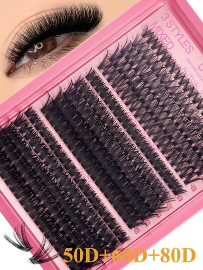 15 Rows Of Dense Eyelash Clusters, Large-Capacity Eyelash Box 160 DD, Curled Cluster Eyelashes For Extension, Dramatic Eyelashes, 8-16mm Dense Eyelash Clusters Suitable For Beginners, Eyelash Clusters, Individual Lashes, Eyelashes, False Eyelashes