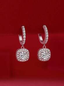 Bông tai Moissanite bạc 925 cho nữ, bông tai đinh tán không gây dị ứng, thiết kế tối giản sang trọng, chống oxy hóa, thích hợp đeo hàng ngày, quà tặng cho Ngày Valentine, Ngày của Mẹ, đám cưới, lễ đính hôn, sinh nhật, đóng gói hộp quà. - Phong cách 2 - Xem 5