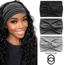 3PCS,Wide Headbands For Women, Large Hairband, Elastic Non-Slip Headband Twist Knotted Accessories, Yoga Workout Vintage Hair 3 Packs (Colour-7) - Multicolor - View 21