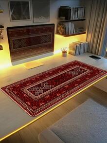 Bohemian Carpet Style Table Mat Bohemian Geometric Red Game Mouse Pad With Stitched Edge Non-Slip Rubber Base Big Mouse Pad Office Computer Keyboard Laptop Home - Multicolor - View 4