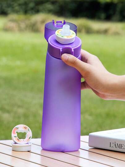 1pc Sports Water Bottle With 1 Pack Of Random Bear Flavored 0 Sugar 0 Calorie Flavor Packets, Ideal Valentine's Day/Birthday Gift, Suitable For Gym, School Use, Randomly Selected From 7 Flavors