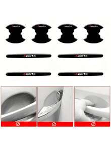 8pcs Car Door Handle Bowl Anti-Scratch Protective Stickers, Universal Fit With Paint Protection Film, Wear-Resistant - One Size - View 2
