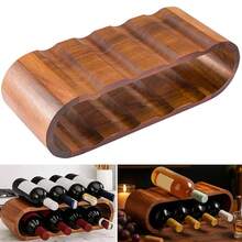 Wooden Wine Rack 8 Bottle Holder Wood Wooden Stackable Storage Display Shelf - Brown - View 7