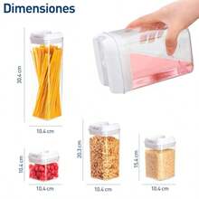 zxxBluelander uego de 7 Recientes ermeticos para Alimentos Organizacion de Cocina Alacena Sin BPA No Toxicos Etiqus de Identcacion Lavable 4 Tamaños mente b Blanco 7organizador de cocina - Blanco - Ver 4