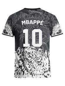 Customized La Liga Men's Football Jersey, Comfortable Round Neck Sports Sweatshirt, Suitable For Football Training, Casual Wear, And Gift - Black and White - View 4