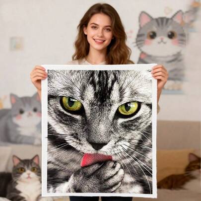 LaoJieYuan 2026新款动物猫十字绣套件风景图案印花帆布刺绣针线套装DIY缝纫工艺DIY套件工艺品刺绣套件十字绣套件钩针套件戳绣套件缝纫配件缝纫套件绣线工艺套件针线材料缝纫图案钩针工艺用品刺绣套件初学者缝纫图案