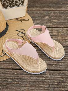 Dép xỏ ngón đế bằng màu trơn thời trang dành cho nữ cỡ lớn 35-45, thích hợp cho kỳ nghỉ, du lịch mùa hè, mặc thường ngày, màu hồng, nhiều màu sắc, dép đi biển đa năng, nhiều màu để lựa chọn. - Vải màu hồng với những đường nét tinh tế - Xem 6