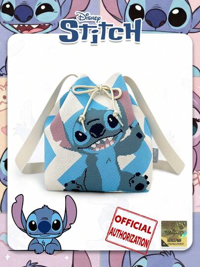 [Disney] Bolso de cubo con cordón con estampado de dibujos animados, bolso cruzado de moda, diseño único adecuado para viajes y compras, uso diario, gran regalo para amigos, Día de San Valentín