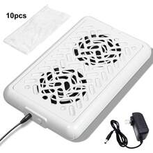 LIMEGIRL 10-Filter Dual Fan Professional Nail Dust Collector, Strong Suction To Absorb Dust, Suitable For Nail Salons And Home Use Dust Protection - White - View 10