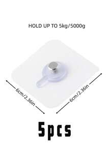 30Pcs Heavy Duty Adhesive Wall Hooks, 13Lb Max Damage-Free Nail-Free Hangers, Removable Self-Adhesive Thumb Hooks For Pictures Towels Keys Home Kitchen Bathroom - One Size Fits All - View 9