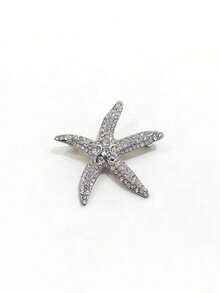 1pc Cartoon Zinc Alloy Rhinestone Starfish Brooch Pin, Exquisite Boutique Lapel Pin, DIY Suit Decor Dress Accessories Pin For Clothes Bag Charm School Office Accessories Shirts Jacket Jewelry Christmas Halloween Clothes Pin Funny Cute Teacher Gifts - Multicolor - View 10