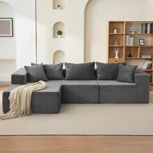 Techigher Comfy Cloud Sectional Couch With Chaise, L Shaped Sofa, Fluffy Couches For Living Room, Modular Sofa Couch & Bed, No Assembly Required - Gray, Left Facing Chaise - View 10