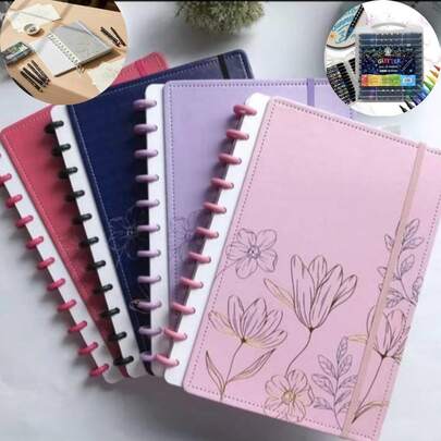 Kit Caderno Inteligente + Canetinhas Com Glitter 24 Cores - Volta as Aulas