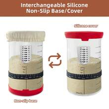 34oz Large Capacity Glass Fermentation Jar With Lid And Tracker, Suitable For Homemade Sourdough, Bread Dough Preparation And Cooking Fermentation - Red - View 4