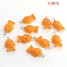 10pcs Vintage Classic Cookie & Fish Shaped Resin Charm Pendant DIY Jewelry Craft Bracelet Necklace Bracelet Pendant Accessory, Jewelry Making Supplies, Suitable For Women, Mother's Day, Valentine's Day And Festivals - Cookie Fish Pendant - View 12