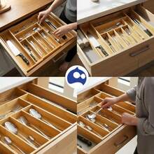 zxxBluelander Organizador de Cubios Expande 33-52  Organizador Cubio con 9 Compartimientos Organizador para Caon Organizador de Cubios Bau Portacubiosorganizador de cocina - Madera - Ver 6