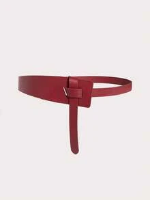 1pc Women's Versatile Waist Belt, Soft & Fashionable Knotted Wide Waist Cincher For Coats & Dresses - Diagonal Knot Waist Belt - View 3