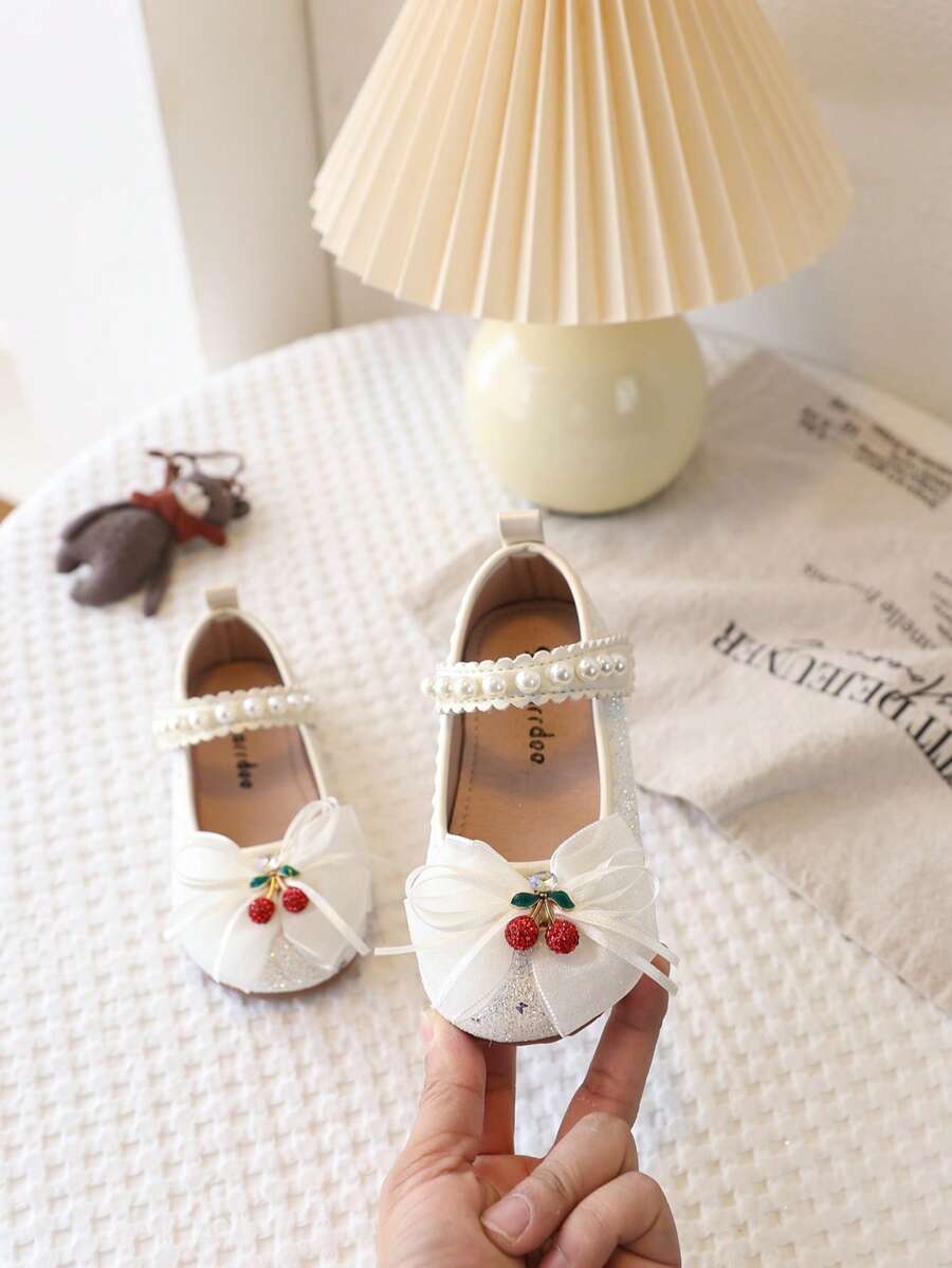 2026新款女童珍珠公主鞋，春秋季新款，1双装 - 米色 - 查看 1
