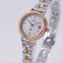 Orient Đồng hồ nữ thanh lịch hai tông màu vàng hồng bằng thép không gỉ, mặt nhỏ, máy quartz, có lịch, thích hợp để đeo hàng ngày. - Bạc - Xem 2