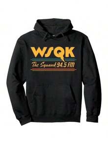 Stranger ThingsA Season 5 WSQK The Squawk 94.5 FM Retro Logo Pullover Hoodie - Black - View 7