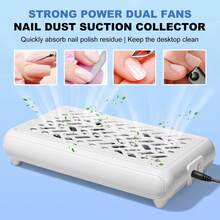 LIMEGIRL 10-Filter Dual Fan Professional Nail Dust Collector, Strong Suction To Absorb Dust, Suitable For Nail Salons And Home Use Dust Protection - White - View 2
