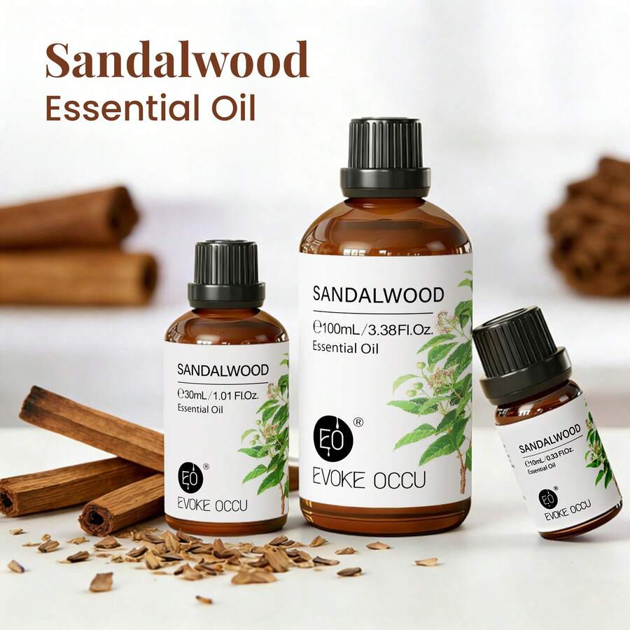 EVOKE OCCU 檀香精油，木质香调，舒缓情绪，缓解紧张，改善干燥肌肤，适用于香薰、按摩、沐浴及DIY蜡烛和肥皂制作（10毫升/30毫升/100毫升） - Sandalwood - 查看 1