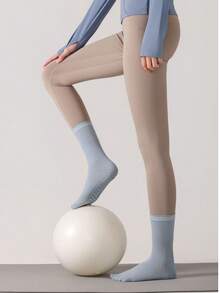 1/2/3/5 Pairs Women Breathable Non-Slip Yoga Socks, Five-Toe Mid-Calf Design With Anti-Slip Grip And Embroidered Dog Pattern, Suitable For Yoga, Pilates, Ballet, Dance And Gymnastics - Multicolor - View 8