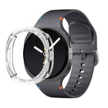 2件套闪亮保护壳，兼容三星Galaxy Watch 8 40mm/44mm (2025) 配件，钻石边框硬质PC保护套，适用于Galaxy Watch 8，运动表带兼容三星Galaxy Watch 8/8经典表带 40mm/44mm (2025) - 无缝隙硅胶软防水Galaxy 8表带，男女通用 - 矽膠 - 查看 9