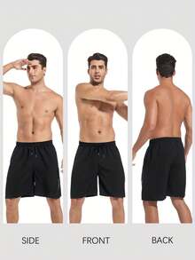 Veldtholos 5pcs Men's Sports Gym Workout Shorts Basketball Shorts Men Stretch Waistband Side Zip Pocket Quick Drying - MIX COLOR A - 查看 3