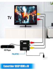 Convertidor De HDTV A RCA - AV Audio Vídeo Adaptador Para TV - Negro - Ver 5