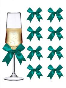 Decoración de lazo de cinta de satén rosa, empaque de regalo, adecuado para botellas de champán, pasteles, dulces, manualidades DIY, regalos, bodas, baby showers, despedidas de soltera, Navidad, cumpleaños, fiestas al aire libre, campamentos, Halloween y talla grande - Varios colores/estilos aleatorios - Ver 8