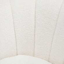 Reclining Shell-Shaped Armchair With Metal Legs, Polar-Look Dressing Chair, For Bedroom Or Living Room, White - White - View 8