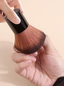 1支软纤维指甲清洁刷，黑色手柄指甲粉尘刷，多功能面部腮红刷，旅行便携刷 - 彩色 - 查看 7